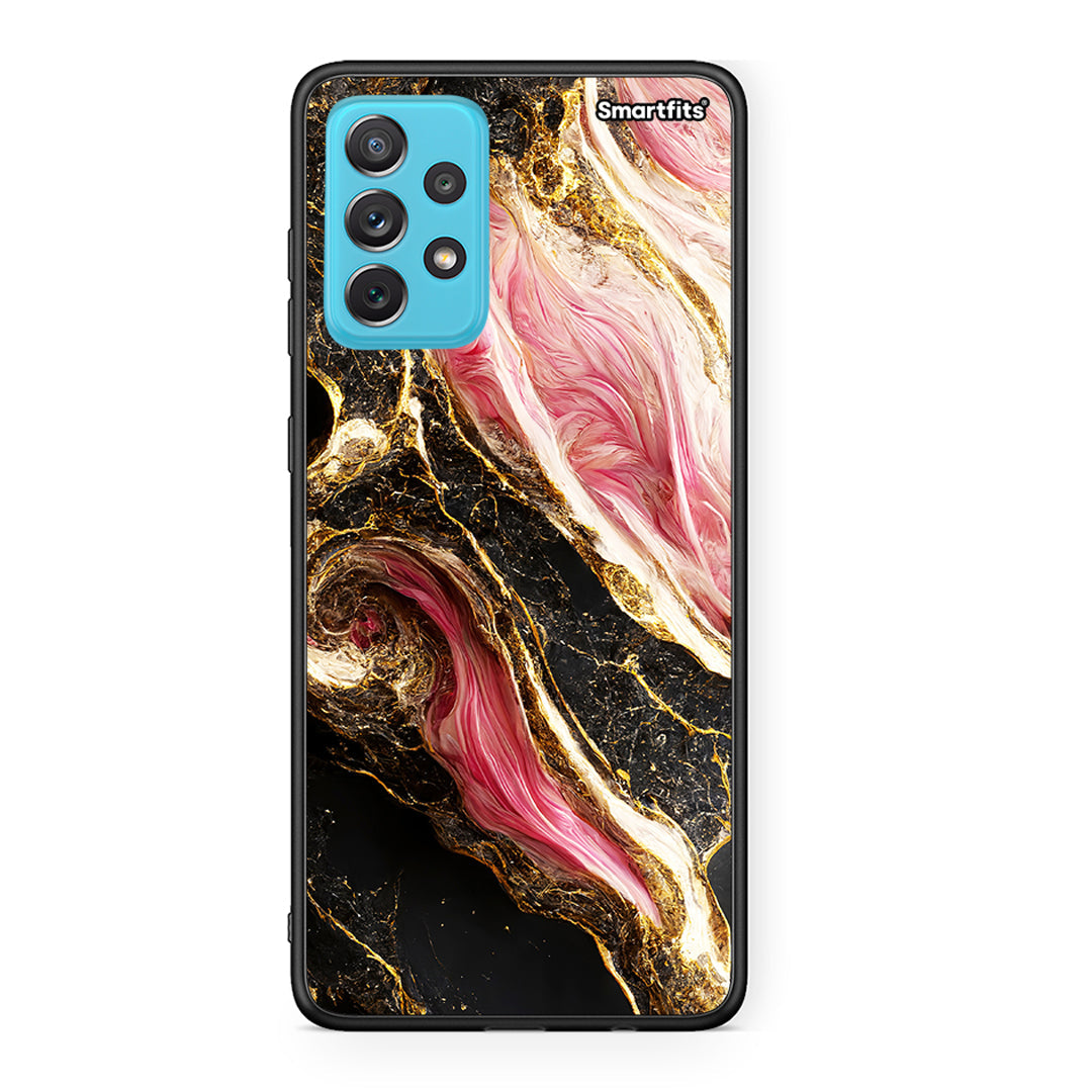 Samsung A72 Glamorous Pink Marble θήκη από τη Smartfits με σχέδιο στο πίσω μέρος και μαύρο περίβλημα | Smartphone case with colorful back and black bezels by Smartfits