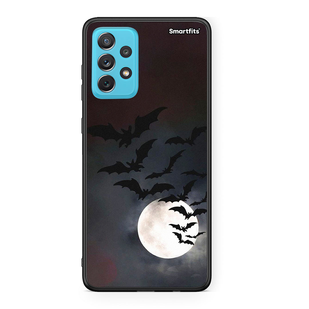 Samsung A72 Halloween Bat Night Θήκη από τη Smartfits με σχέδιο στο πίσω μέρος και μαύρο περίβλημα | Smartphone case with colorful back and black bezels by Smartfits