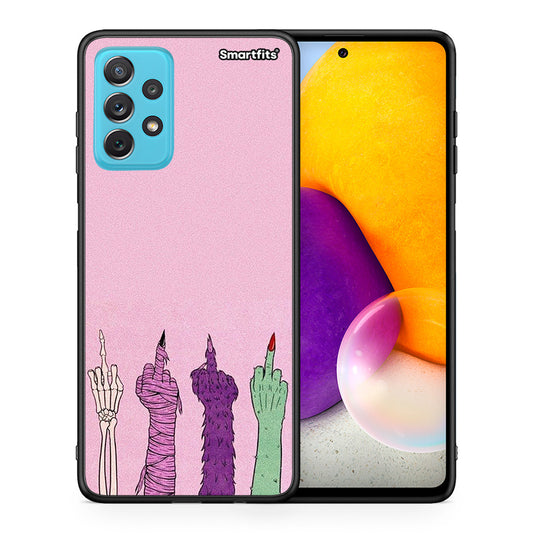 Θήκη Samsung A72 Halloween Be A Lady από τη Smartfits με σχέδιο στο πίσω μέρος και μαύρο περίβλημα | Samsung A72 Halloween Be A Lady case with colorful back and black bezels