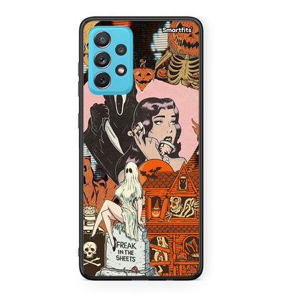 Samsung A72 Halloween Collage Θήκη από τη Smartfits με σχέδιο στο πίσω μέρος και μαύρο περίβλημα | Smartphone case with colorful back and black bezels by Smartfits
