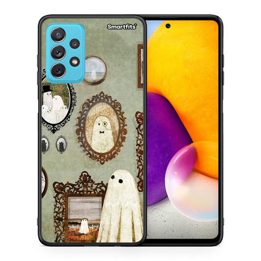 Θήκη Samsung A72 Halloween Ghost Season από τη Smartfits με σχέδιο στο πίσω μέρος και μαύρο περίβλημα | Samsung A72 Halloween Ghost Season case with colorful back and black bezels