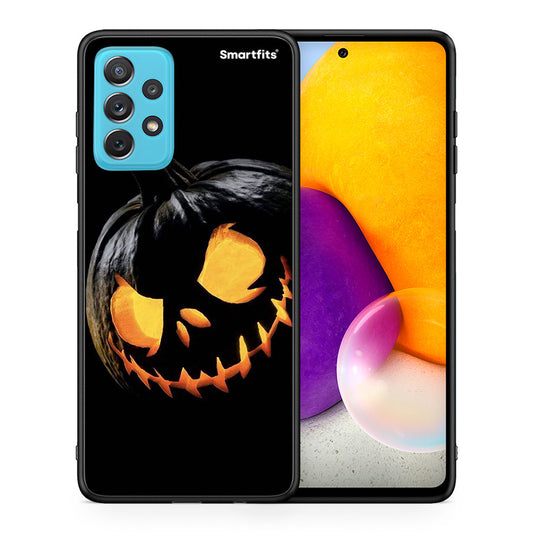 Θήκη Samsung A72 Halloween Scary Pumpkin από τη Smartfits με σχέδιο στο πίσω μέρος και μαύρο περίβλημα | Samsung A72 Halloween Scary Pumpkin case with colorful back and black bezels