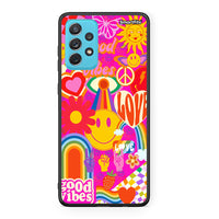 Thumbnail for Samsung A72 Hippie Love θήκη από τη Smartfits με σχέδιο στο πίσω μέρος και μαύρο περίβλημα | Smartphone case with colorful back and black bezels by Smartfits