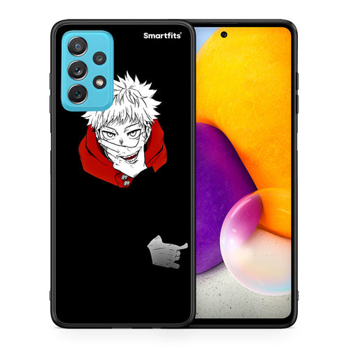 Θήκη Samsung A72 Itadori Anime από τη Smartfits με σχέδιο στο πίσω μέρος και μαύρο περίβλημα | Samsung A72 Itadori Anime case with colorful back and black bezels