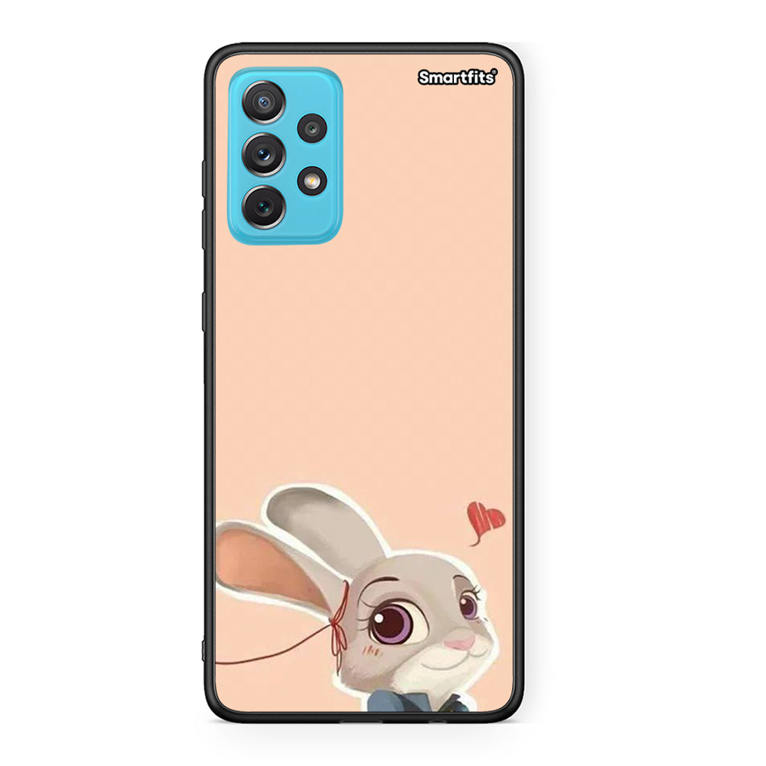 Samsung A72 Nick Wilde And Judy Hopps Love 2 θήκη από τη Smartfits με σχέδιο στο πίσω μέρος και μαύρο περίβλημα | Smartphone case with colorful back and black bezels by Smartfits