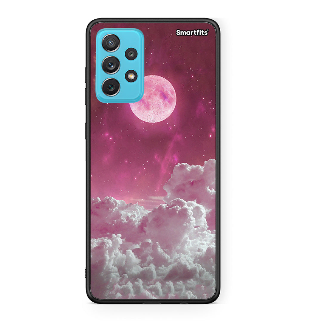 Samsung A72 Pink Moon Θήκη από τη Smartfits με σχέδιο στο πίσω μέρος και μαύρο περίβλημα | Smartphone case with colorful back and black bezels by Smartfits