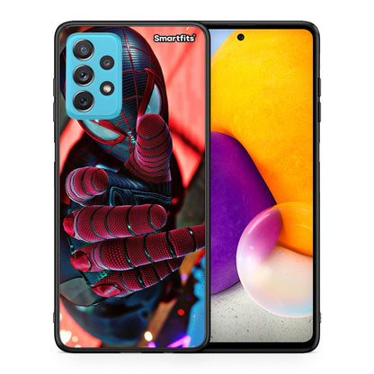 Θήκη Samsung A72 Spider Hand από τη Smartfits με σχέδιο στο πίσω μέρος και μαύρο περίβλημα | Samsung A72 Spider Hand case with colorful back and black bezels