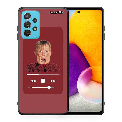 Θήκη Samsung A72 Xmas Alone Music από τη Smartfits με σχέδιο στο πίσω μέρος και μαύρο περίβλημα | Samsung A72 Xmas Alone Music case with colorful back and black bezels