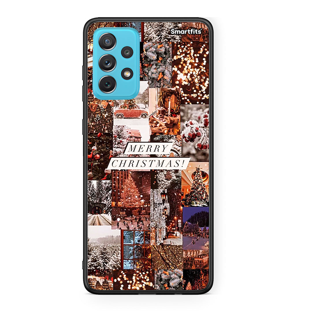 Samsung A72 Xmas Collage θήκη από τη Smartfits με σχέδιο στο πίσω μέρος και μαύρο περίβλημα | Smartphone case with colorful back and black bezels by Smartfits