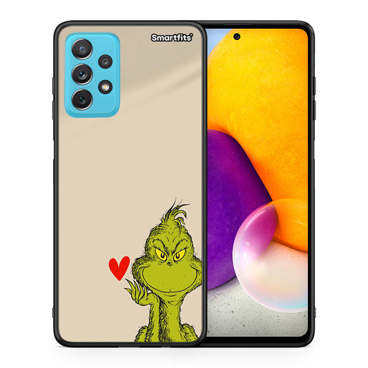 Θήκη Samsung A72 Xmas Grinch από τη Smartfits με σχέδιο στο πίσω μέρος και μαύρο περίβλημα | Samsung A72 Xmas Grinch case with colorful back and black bezels