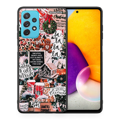 Θήκη Samsung A72 Xmas Habbits από τη Smartfits με σχέδιο στο πίσω μέρος και μαύρο περίβλημα | Samsung A72 Xmas Habbits case with colorful back and black bezels