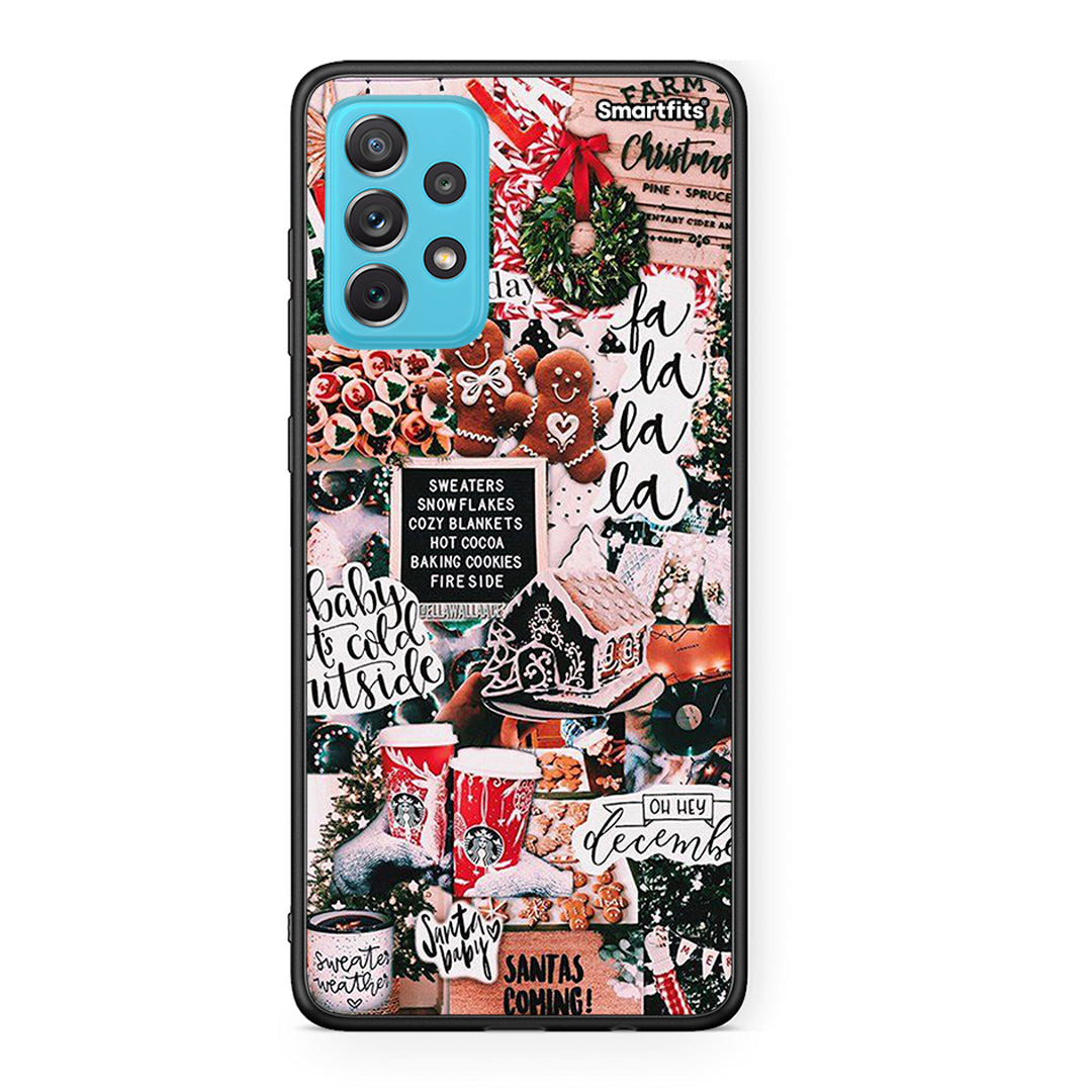 Samsung A72 Xmas Habbits θήκη από τη Smartfits με σχέδιο στο πίσω μέρος και μαύρο περίβλημα | Smartphone case with colorful back and black bezels by Smartfits