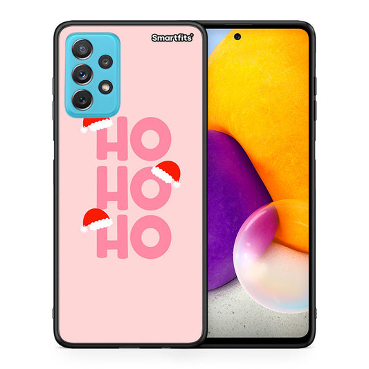 Θήκη Samsung A72 Xmas Ho Ho Ho από τη Smartfits με σχέδιο στο πίσω μέρος και μαύρο περίβλημα | Samsung A72 Xmas Ho Ho Ho case with colorful back and black bezels