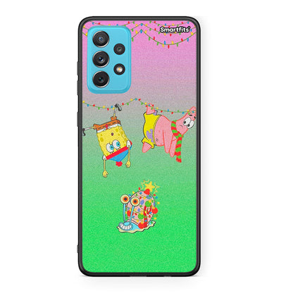 Samsung A72 Xmas Lights θήκη από τη Smartfits με σχέδιο στο πίσω μέρος και μαύρο περίβλημα | Smartphone case with colorful back and black bezels by Smartfits