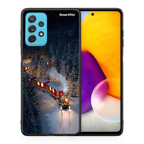Θήκη Samsung A72 Xmas Train από τη Smartfits με σχέδιο στο πίσω μέρος και μαύρο περίβλημα | Samsung A72 Xmas Train case with colorful back and black bezels