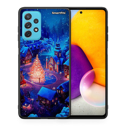 Θήκη Samsung A72 Xmas Village από τη Smartfits με σχέδιο στο πίσω μέρος και μαύρο περίβλημα | Samsung A72 Xmas Village case with colorful back and black bezels
