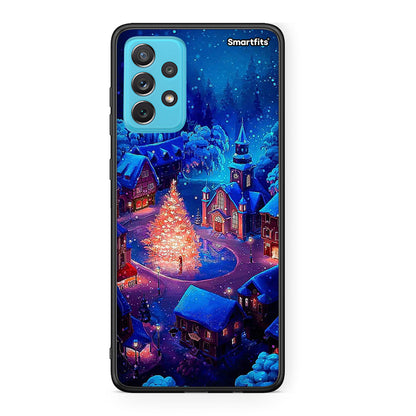 Samsung A72 Xmas Village θήκη από τη Smartfits με σχέδιο στο πίσω μέρος και μαύρο περίβλημα | Smartphone case with colorful back and black bezels by Smartfits
