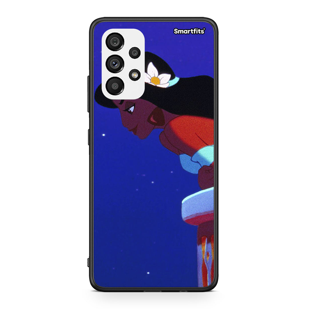 Samsung A73 5G Alladin And Jasmine Love 2 θήκη από τη Smartfits με σχέδιο στο πίσω μέρος και μαύρο περίβλημα | Smartphone case with colorful back and black bezels by Smartfits