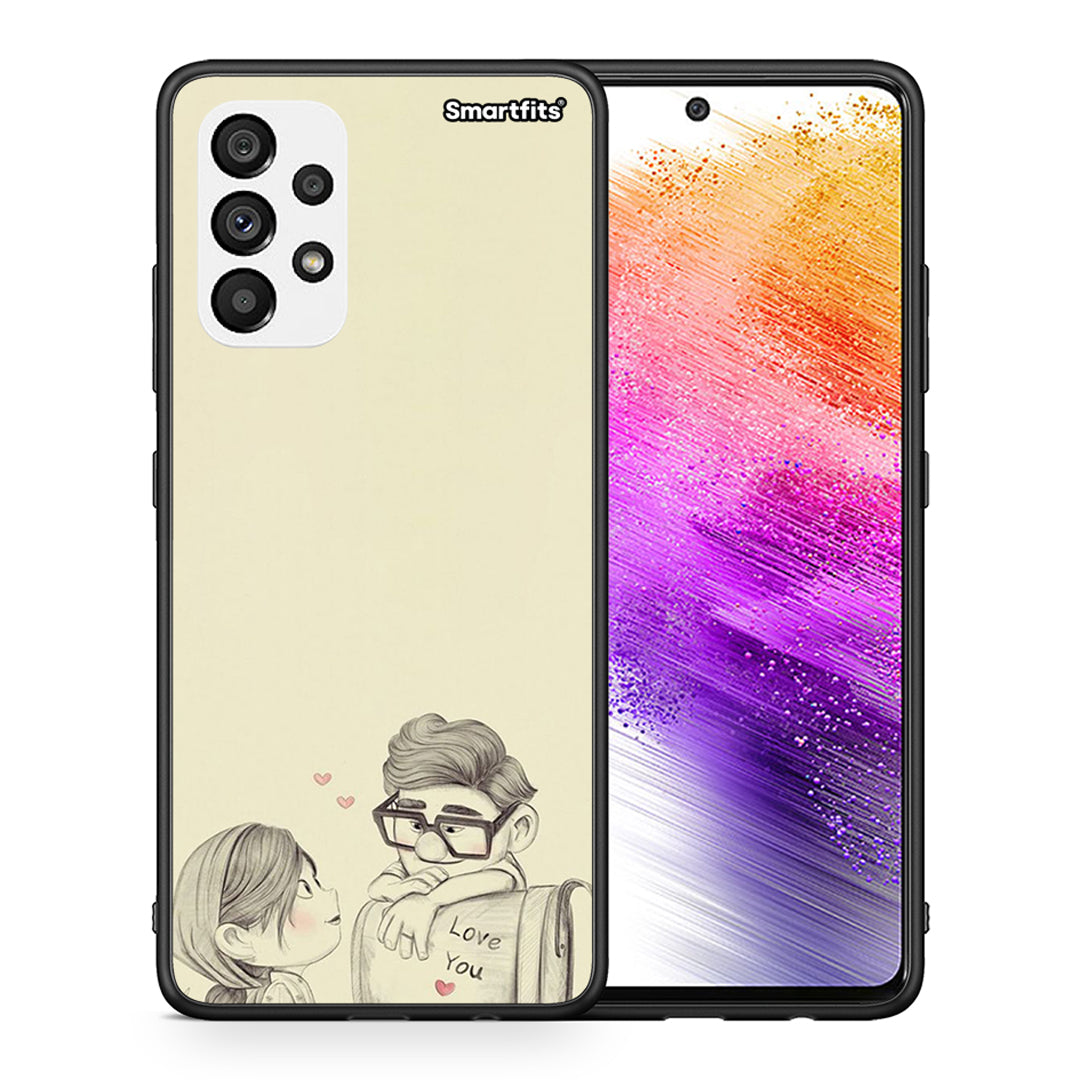 Θήκη Samsung A73 5G Carl And Ellie από τη Smartfits με σχέδιο στο πίσω μέρος και μαύρο περίβλημα | Samsung A73 5G Carl And Ellie case with colorful back and black bezels
