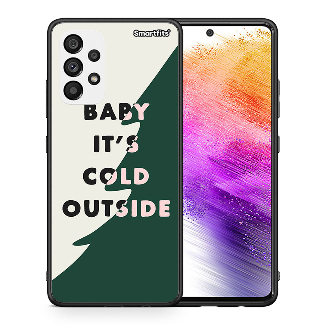 Θήκη Samsung A73 5G Cold Outside από τη Smartfits με σχέδιο στο πίσω μέρος και μαύρο περίβλημα | Samsung A73 5G Cold Outside case with colorful back and black bezels