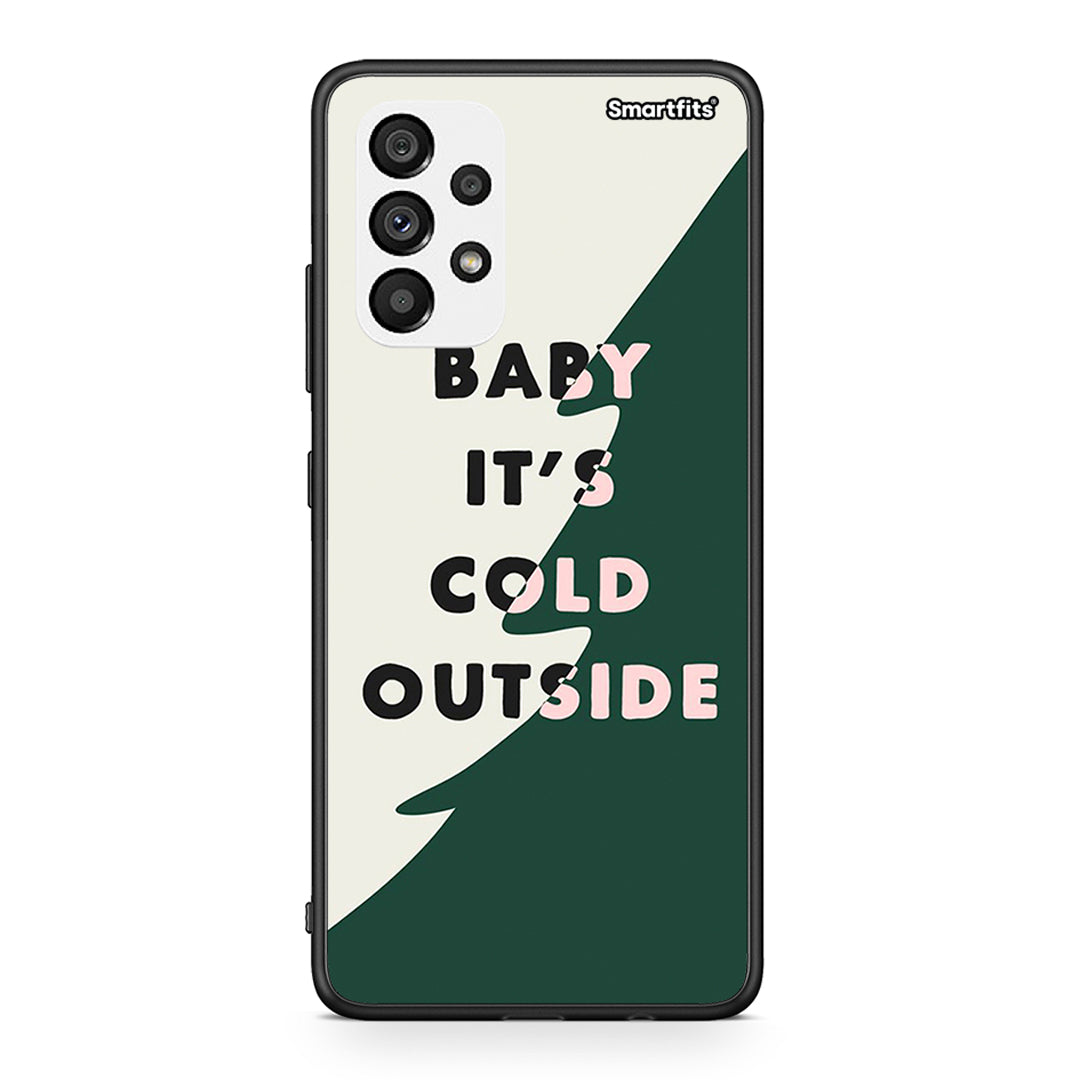 Samsung A73 5G Cold Outside θήκη από τη Smartfits με σχέδιο στο πίσω μέρος και μαύρο περίβλημα | Smartphone case with colorful back and black bezels by Smartfits