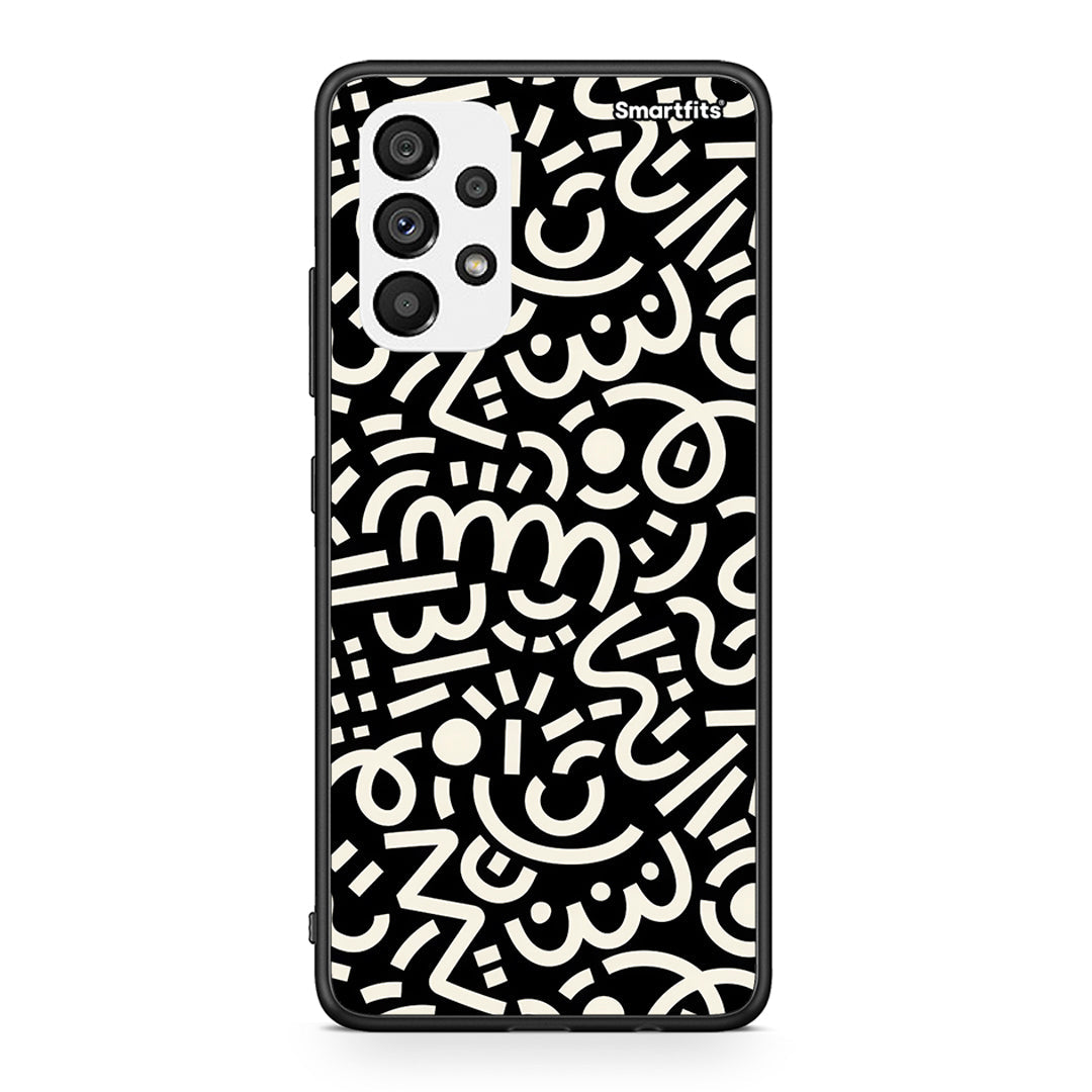 Samsung A73 5G Doodle Art Θήκη από τη Smartfits με σχέδιο στο πίσω μέρος και μαύρο περίβλημα | Smartphone case with colorful back and black bezels by Smartfits