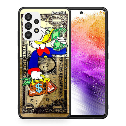 Θήκη Samsung A73 5G Duck Money από τη Smartfits με σχέδιο στο πίσω μέρος και μαύρο περίβλημα | Samsung A73 5G Duck Money case with colorful back and black bezels