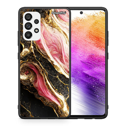 Θήκη Samsung A73 5G Glamorous Pink Marble από τη Smartfits με σχέδιο στο πίσω μέρος και μαύρο περίβλημα | Samsung A73 5G Glamorous Pink Marble case with colorful back and black bezels