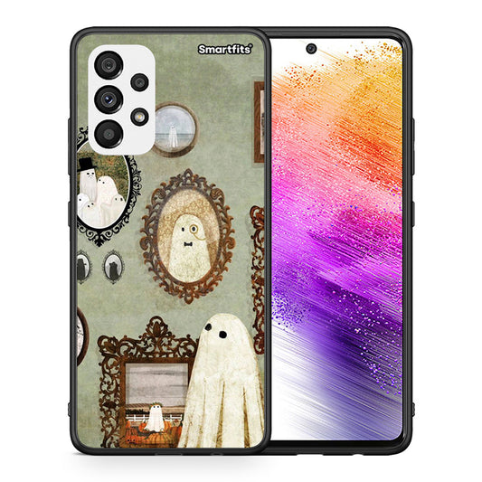 Θήκη Samsung A73 5G Halloween Ghost Season από τη Smartfits με σχέδιο στο πίσω μέρος και μαύρο περίβλημα | Samsung A73 5G Halloween Ghost Season case with colorful back and black bezels