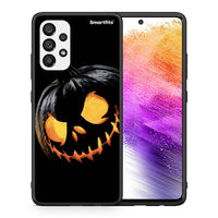 Thumbnail for Θήκη Samsung A73 5G Halloween Scary Pumpkin από τη Smartfits με σχέδιο στο πίσω μέρος και μαύρο περίβλημα | Samsung A73 5G Halloween Scary Pumpkin case with colorful back and black bezels