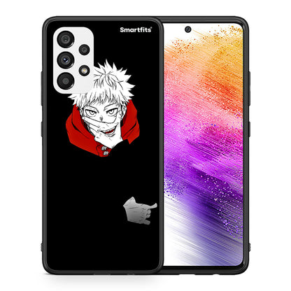 Θήκη Samsung A73 5G Itadori Anime από τη Smartfits με σχέδιο στο πίσω μέρος και μαύρο περίβλημα | Samsung A73 5G Itadori Anime case with colorful back and black bezels