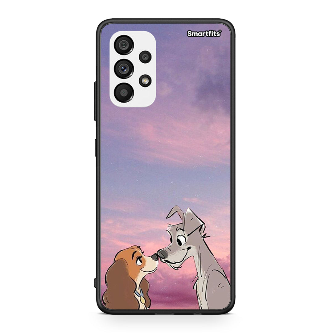 Samsung A73 5G Lady And Tramp θήκη από τη Smartfits με σχέδιο στο πίσω μέρος και μαύρο περίβλημα | Smartphone case with colorful back and black bezels by Smartfits