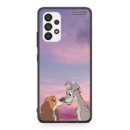 Samsung A73 5G Lady And Tramp θήκη από τη Smartfits με σχέδιο στο πίσω μέρος και μαύρο περίβλημα | Smartphone case with colorful back and black bezels by Smartfits