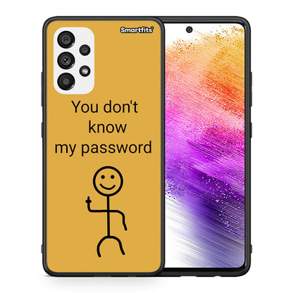 Θήκη Samsung A73 5G My Password από τη Smartfits με σχέδιο στο πίσω μέρος και μαύρο περίβλημα | Samsung A73 5G My Password case with colorful back and black bezels