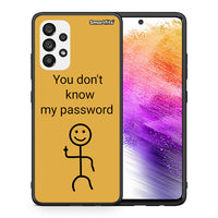 Thumbnail for Θήκη Samsung A73 5G My Password από τη Smartfits με σχέδιο στο πίσω μέρος και μαύρο περίβλημα | Samsung A73 5G My Password case with colorful back and black bezels