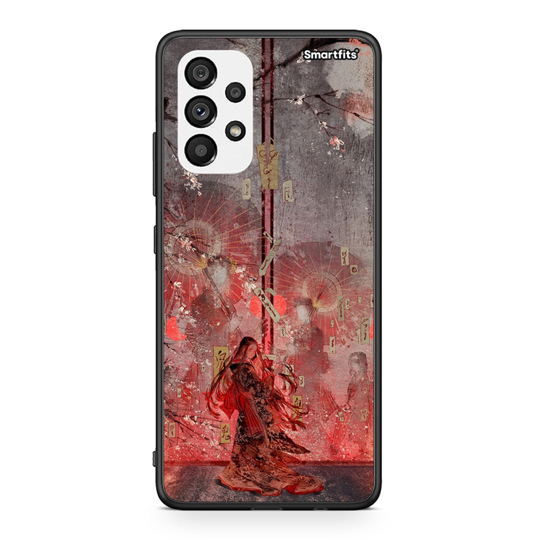 Samsung A73 5G Nezuko Kamado θήκη από τη Smartfits με σχέδιο στο πίσω μέρος και μαύρο περίβλημα | Smartphone case with colorful back and black bezels by Smartfits