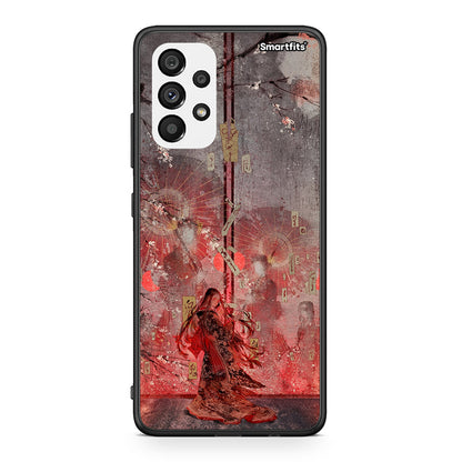 Samsung A73 5G Nezuko Kamado θήκη από τη Smartfits με σχέδιο στο πίσω μέρος και μαύρο περίβλημα | Smartphone case with colorful back and black bezels by Smartfits