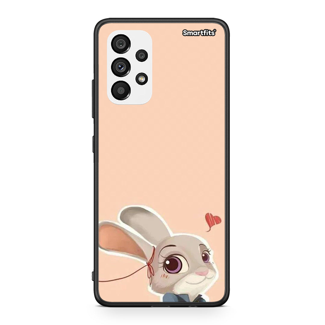 Samsung A73 5G Nick Wilde And Judy Hopps Love 2 θήκη από τη Smartfits με σχέδιο στο πίσω μέρος και μαύρο περίβλημα | Smartphone case with colorful back and black bezels by Smartfits