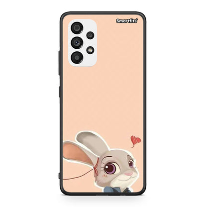 Samsung A73 5G Nick Wilde And Judy Hopps Love 2 θήκη από τη Smartfits με σχέδιο στο πίσω μέρος και μαύρο περίβλημα | Smartphone case with colorful back and black bezels by Smartfits