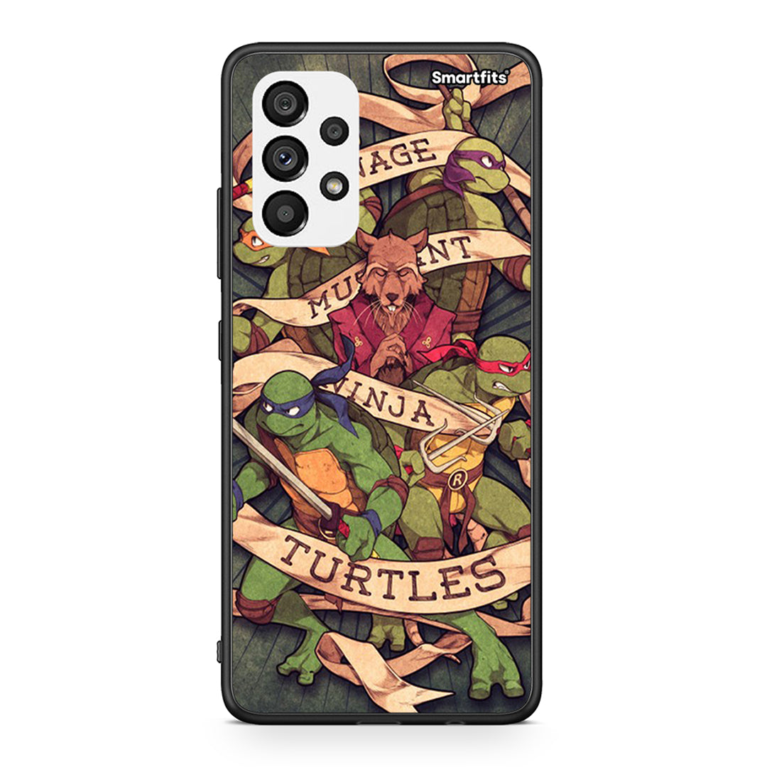 Samsung A73 5G Ninja Turtles θήκη από τη Smartfits με σχέδιο στο πίσω μέρος και μαύρο περίβλημα | Smartphone case with colorful back and black bezels by Smartfits