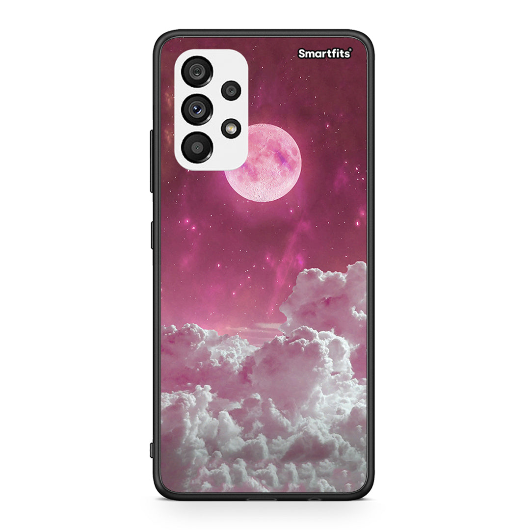 Samsung A73 5G Pink Moon Θήκη από τη Smartfits με σχέδιο στο πίσω μέρος και μαύρο περίβλημα | Smartphone case with colorful back and black bezels by Smartfits