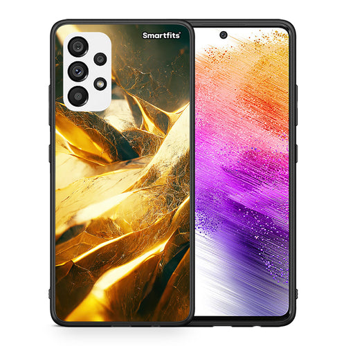 Θήκη Samsung A73 5G Real Gold από τη Smartfits με σχέδιο στο πίσω μέρος και μαύρο περίβλημα | Samsung A73 5G Real Gold case with colorful back and black bezels
