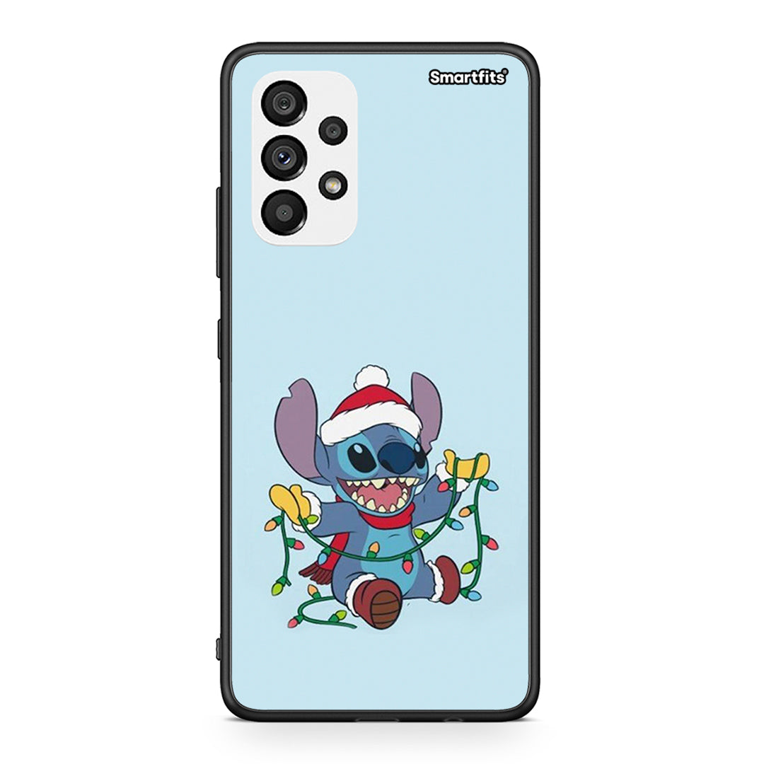 Samsung A73 5G Santa Stich θήκη από τη Smartfits με σχέδιο στο πίσω μέρος και μαύρο περίβλημα | Smartphone case with colorful back and black bezels by Smartfits