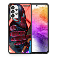 Thumbnail for Θήκη Samsung A73 5G Spider Hand από τη Smartfits με σχέδιο στο πίσω μέρος και μαύρο περίβλημα | Samsung A73 5G Spider Hand case with colorful back and black bezels