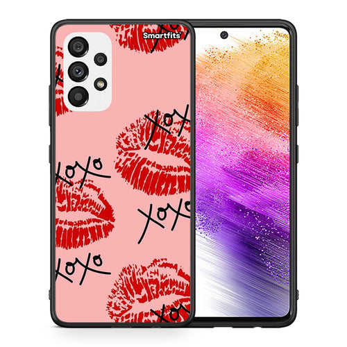 Θήκη Samsung A73 5G XOXO Lips από τη Smartfits με σχέδιο στο πίσω μέρος και μαύρο περίβλημα | Samsung A73 5G XOXO Lips case with colorful back and black bezels