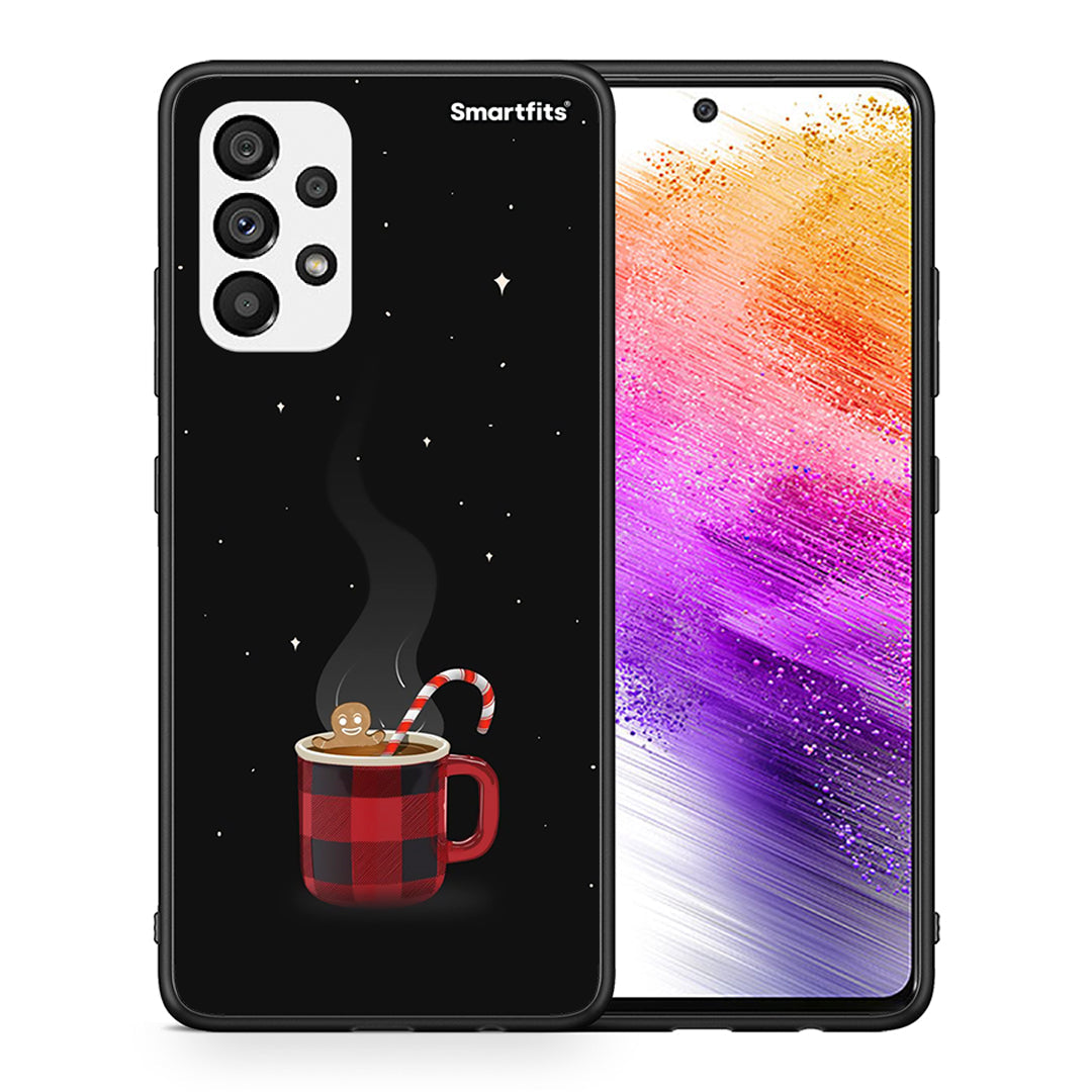 Θήκη Samsung A73 5G Xmas Bathing από τη Smartfits με σχέδιο στο πίσω μέρος και μαύρο περίβλημα | Samsung A73 5G Xmas Bathing case with colorful back and black bezels