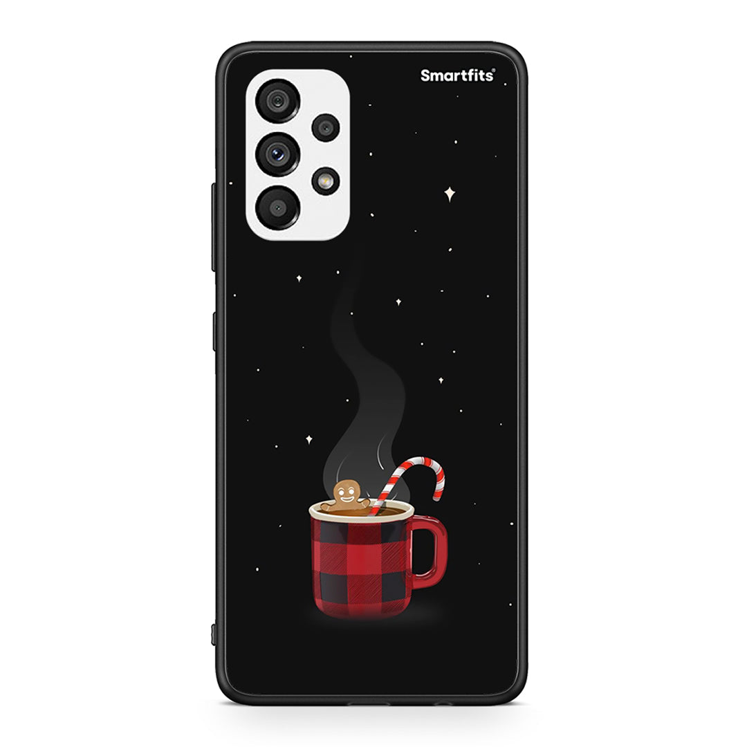 Samsung A73 5G Xmas Bathing θήκη από τη Smartfits με σχέδιο στο πίσω μέρος και μαύρο περίβλημα | Smartphone case with colorful back and black bezels by Smartfits