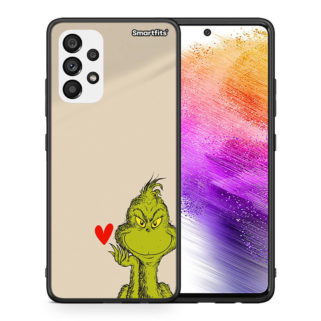 Θήκη Samsung A73 5G Xmas Grinch από τη Smartfits με σχέδιο στο πίσω μέρος και μαύρο περίβλημα | Samsung A73 5G Xmas Grinch case with colorful back and black bezels
