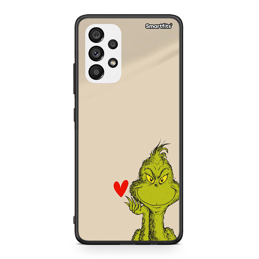 Samsung A73 5G Xmas Grinch θήκη από τη Smartfits με σχέδιο στο πίσω μέρος και μαύρο περίβλημα | Smartphone case with colorful back and black bezels by Smartfits