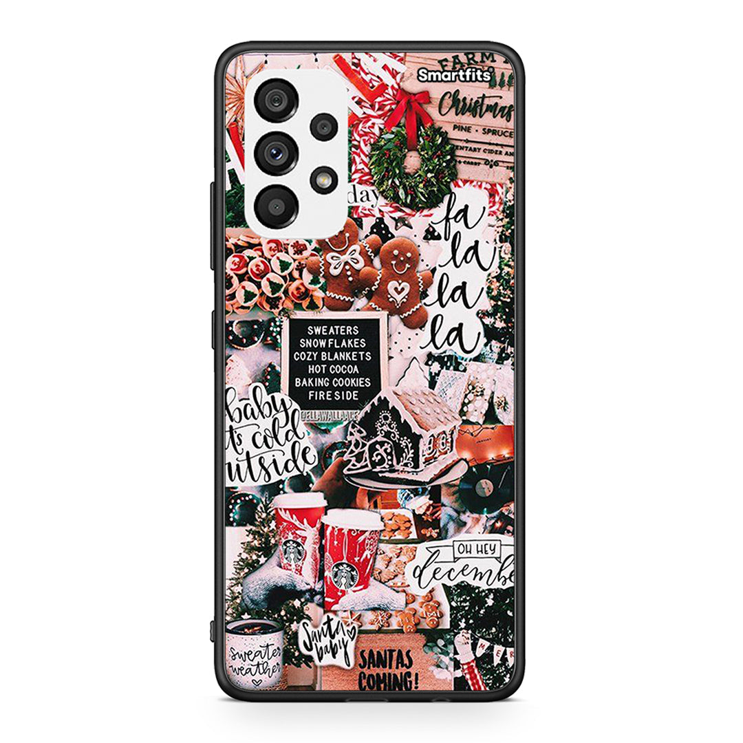 Samsung A73 5G Xmas Habbits θήκη από τη Smartfits με σχέδιο στο πίσω μέρος και μαύρο περίβλημα | Smartphone case with colorful back and black bezels by Smartfits